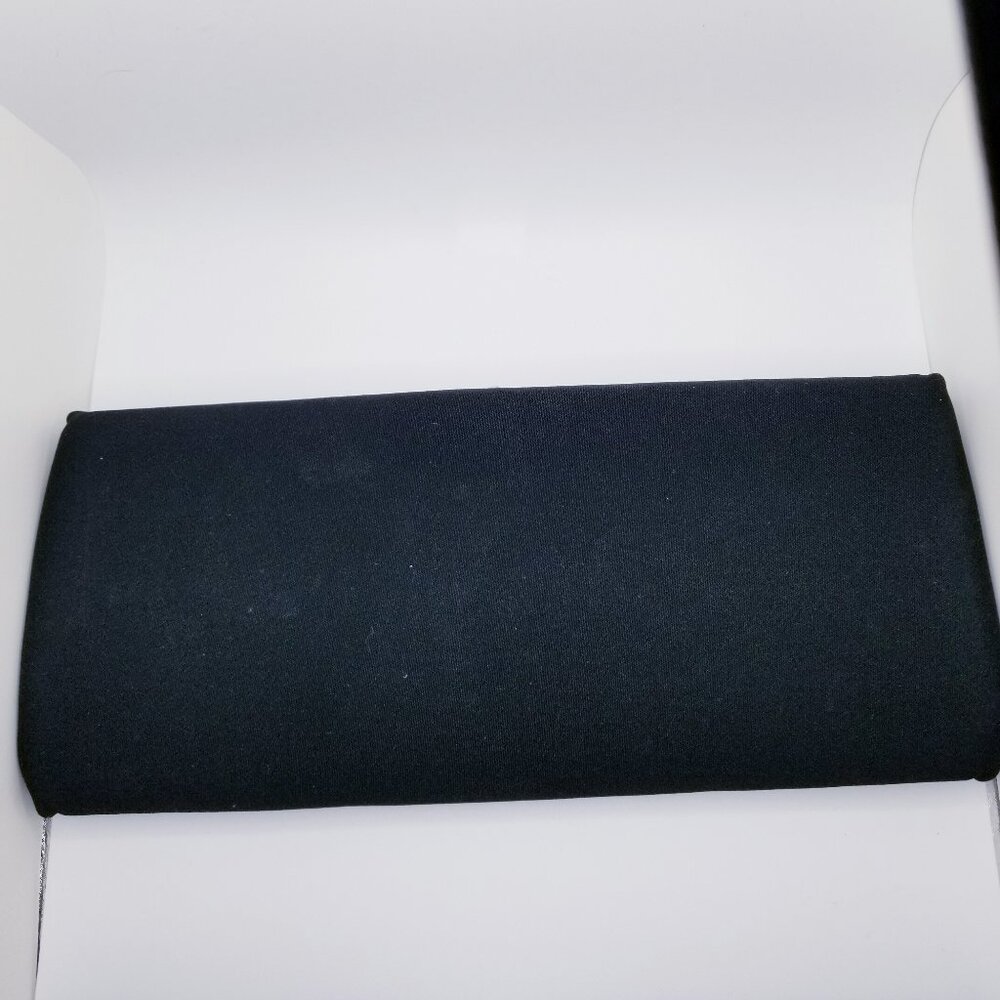 60s Vintage Long Black Gaberdine Clutch